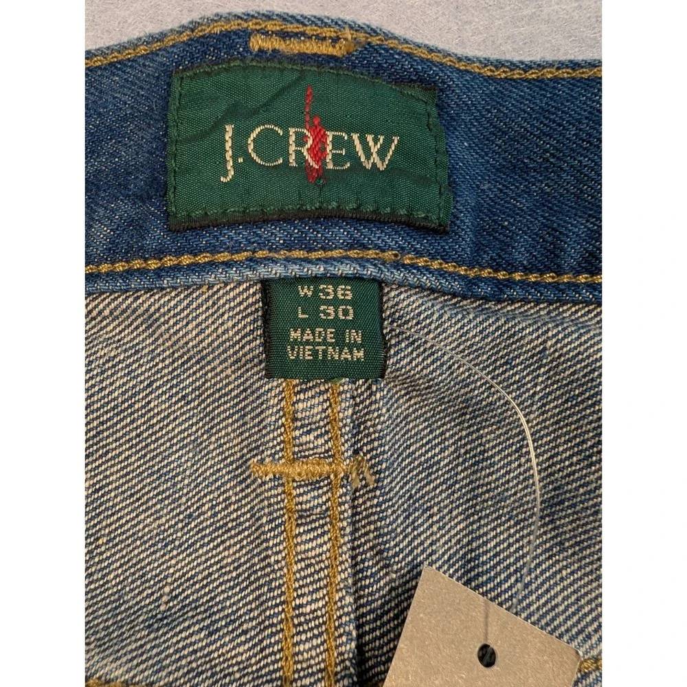 J.Crew Classic Summer Weight Jeans Mens 36x30 Blue Cotton Linen NWT Orig $178